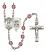 Saint Christopher and Navy Rosary with Amethyst Beads