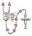 Saint Joan of Arc and Nat'l Guard Rosary with Amethyst Beads