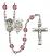 Saint Michael and EMT Rosary with Amethyst Beads