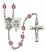 Saint Michael and Navy Rosary with Amethyst Beads