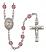 Corazon Inmaculado de Maria Engravable Rosary with Amethyst Beads