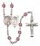 Saint Sebastian and Women's Soccer Rosary with Amethyst Beads