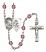 Guardian Angel and Football Rosary with Amethyst Beads