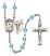 Saint Camillus of Lellis and Nurse Rosary with Aqua Beads