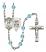 Saint Christopher and Navy Rosary with Aqua Beads