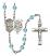 Saint George and EMT Rosary with Aqua Beads