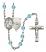 Saint Joseph of Cupertino Rosary with Aqua Beads