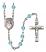 San Jose Engravable Rosary with Aqua Beads