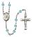 Saint Robert Bellarmine Engravable Rosary with Aqua Beads