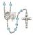 Scapular Engravable Rosary with Aqua Beads