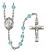 Saint Gemma Galgani Engravable Rosary with Aqua Beads