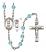 Saint Christopher and Lacrosse Rosary with Aqua Beads