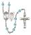 Saint Sebastian and Golf Rosary with Aqua Beads