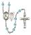 Saint Sebastian and Ice Hockey Rosary with Aqua Beads