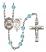 Saint Sebastian and Swimming Rosary with Aqua Beads