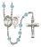 Saint Sebastian and Cheerleading Rosary with Aqua Beads