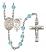 Saint Sebastian and Wrestling Rosary with Aqua Beads