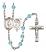 Saint Sebastian and Dance Rosary with Aqua Beads