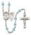 Saint Sebastian and Field Hockey Rosary with Aqua Beads