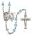 Saint Cecilia and Marching Band Rosary with Aqua Beads