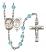 Saint Sebastian and Fishing Rosary with Aqua Beads