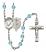 Pope Emeritace Benedict XVI Rosary with Aqua Beads