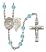 Our Lady of Mount Carmel Rosary with Aqua Beads