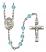 Saint Zita Engravable Rosary with Aqua Beads