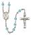 Saint Samuel Engravable Rosary with Aqua Beads