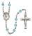 Saint Margaret of Cortona Engravable Rosary with Aqua Beads