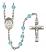 Immaculate Heart of Mary Engravable Rosary with Aqua Beads