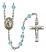 Saint Raymond of Penafort Engravable Rosary with Aqua Beads