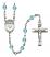 Saint Damien of Molokai Engravable Rosary with Aqua Beads