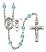 Saint Christopher and Softball Rosary with Aqua Beads