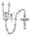 Saint Christopher and Wrestling Rosary with Aqua Beads