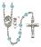 Saint Christopher and Gymnastics Rosary with Aqua Beads