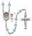 Saint Christopher and Choir Rosary with Aqua Beads