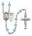 Saint Sebastian and Hockey Rosary with Aqua Beads