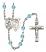 Saint Sebastian and Track & Field Rosary with Aqua Beads