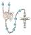 Saint Sebastian and Gymnastics Rosary with Aqua Beads