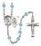 Guardian Angel and Tennis Rosary with Aqua Beads