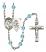 Guardian Angel and Track&Field Rosary with Aqua Beads