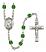 Saint Camillus of Lellis Engravable Rosary with Emerald Beads