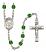 Saint Francis de Sales Engravable Rosary with Emerald Beads