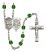 Saint George and EMT Rosary with Emerald Beads