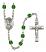 Saint Michael the Archangel Engravable Rosary with Emerald Beads