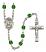 San Miguel Arcangel Engravable Rosary with Emerald Beads