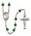 Saint Stephen the Martyr Engravable Rosary with Emerald Beads