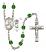 Saint Christopher and Track & Field Rosary with Emerald Beads