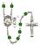 Saint Christopher and Baseball Rosary with Emerald Beads